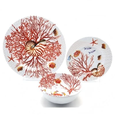 Ocean Coral tema melamin service